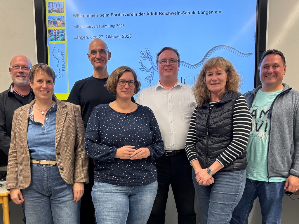 Auf dem Bild von links nach rechts: Herr Thorsten Stamm (Beisitzer), Frau Dr. Melanie Friedrich-Fassing (Beisitzerin), Herr Andreas Bunten (Schriftführer), Frau Katharina Koppe (2. Vorsitzende), Herr Thomas Noack (Beisitzer), Frau Annette Jäger (Kassiererin), Herr Heiko Zimmerling-Oßwald (1. Vorsitzender)