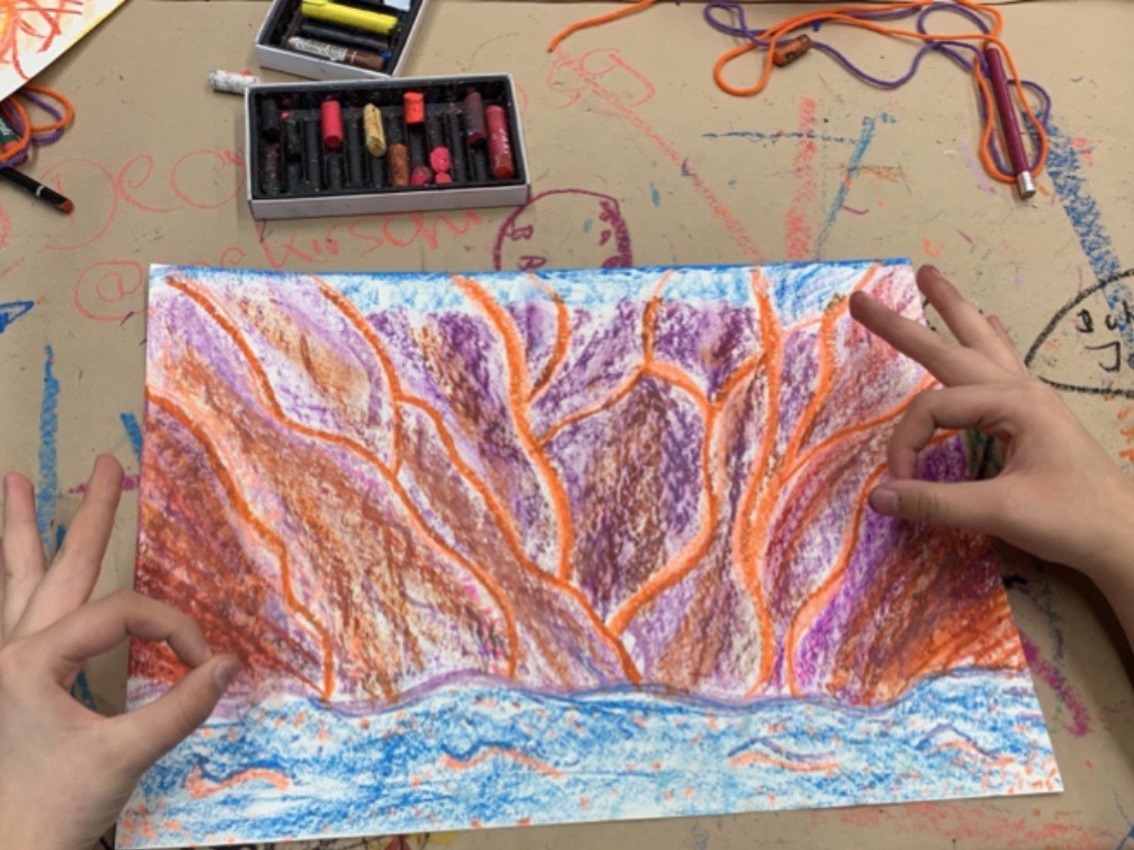 Selbstgemaltes Bild von einem Schüler