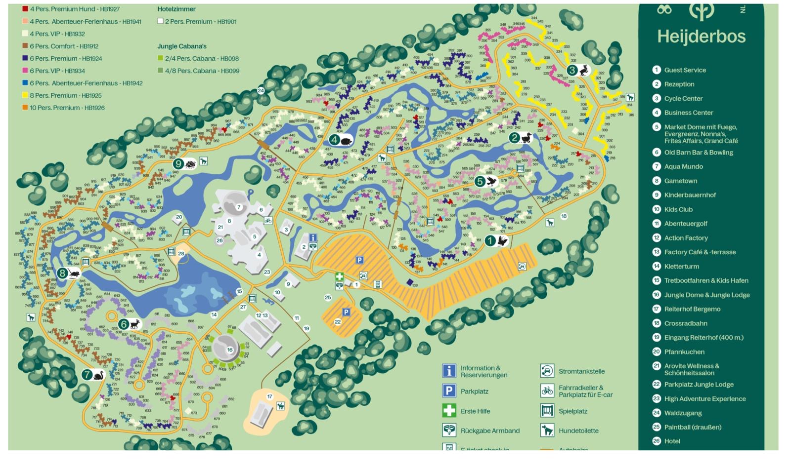 Der Parkplan des Centerparks 