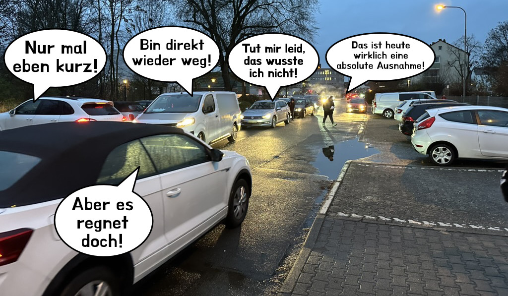 Elterntaxis vor unserer Schule